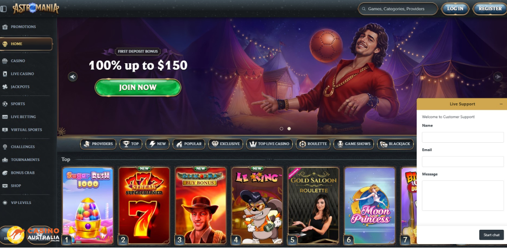 Customer Support at AstroMania Casino Australia