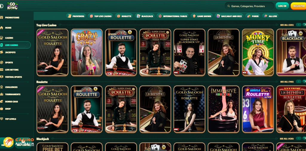 GoKong Casino Live Games Australia
