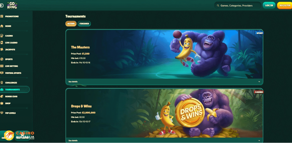 Tournaments at GoKong Casino Australia