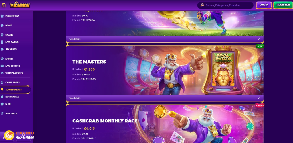 Tournaments at Midarion Casino Australia
