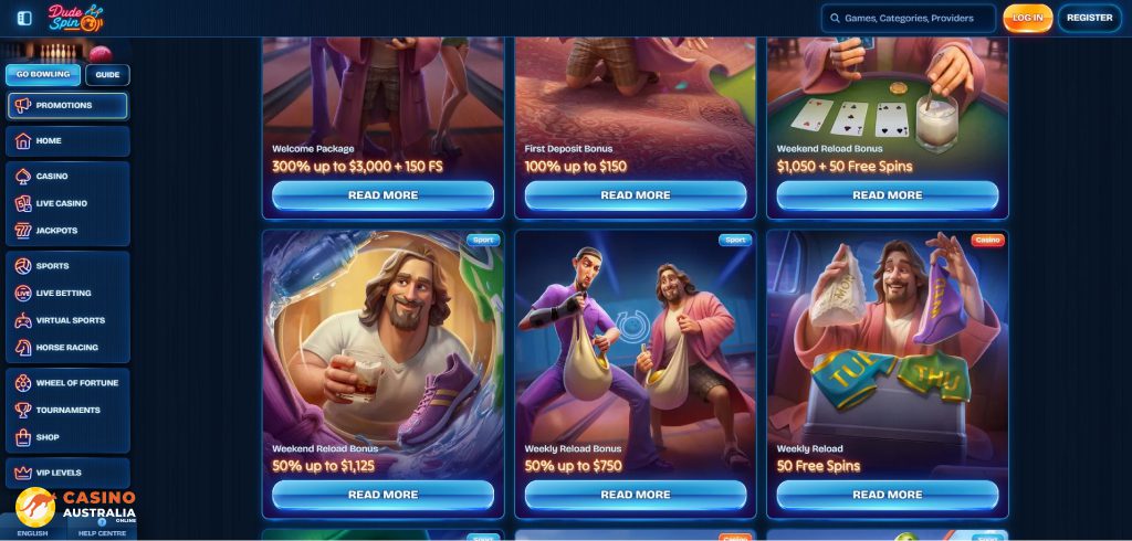 Dudespin Casino Promotions Australia