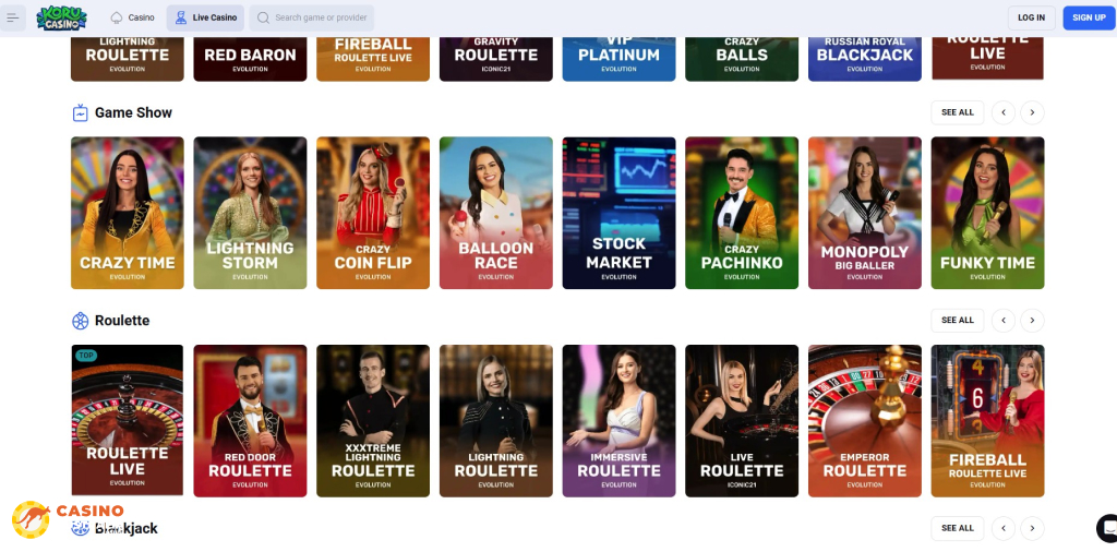 Koru Casino Live Games Australia