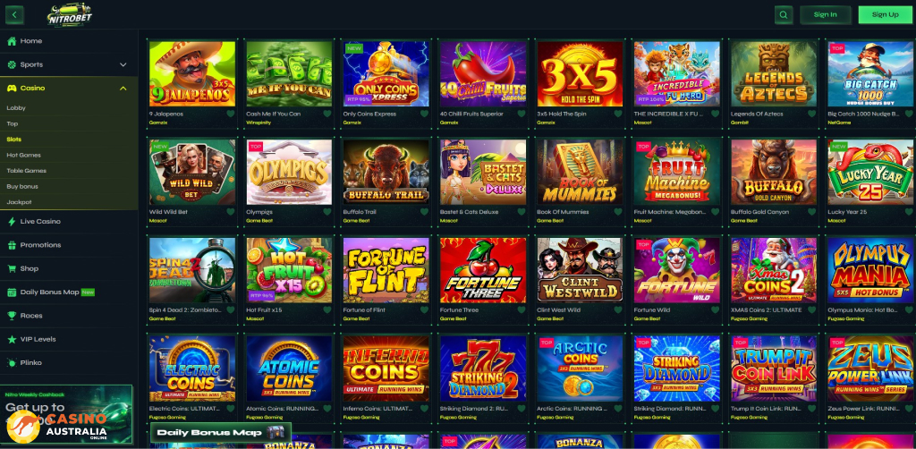 NitroBet Casino Games Australia