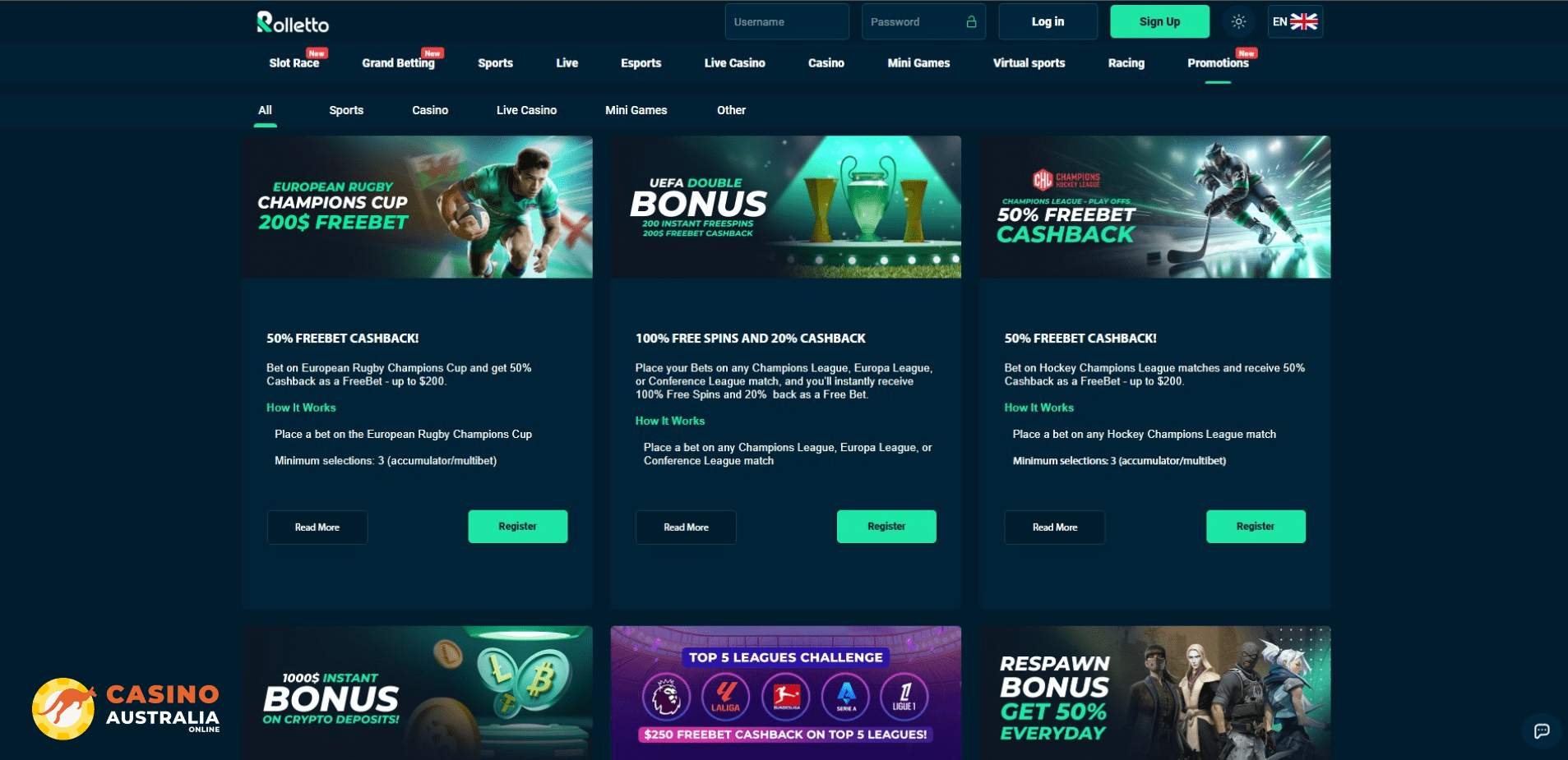 Rolletto Casino Promotions Australia