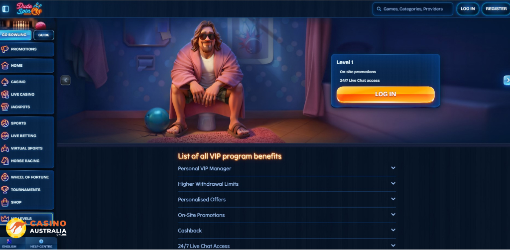 Vip Program at Dudespin Casino Australia