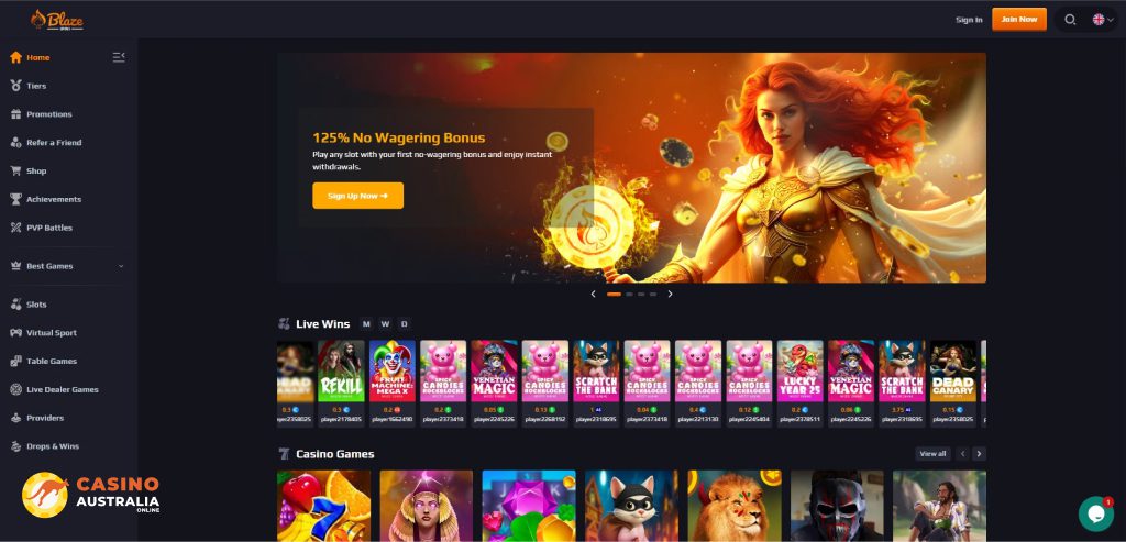 Blaze Spins Casino Review Australia