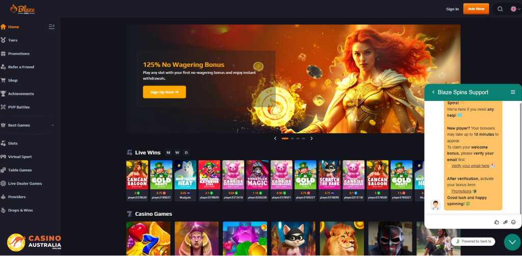 Customer Support at Blaze Spins Casino Australia
