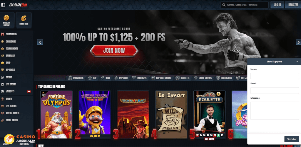 Customer Support at Glorion Casino Australia