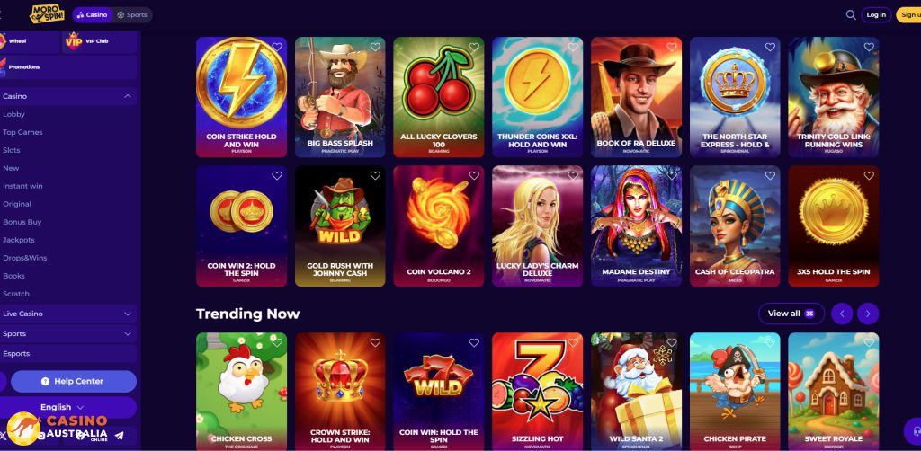 MoroSpin Casino Games Australia