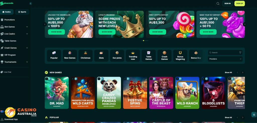 Spinaconda Casino Review Australia