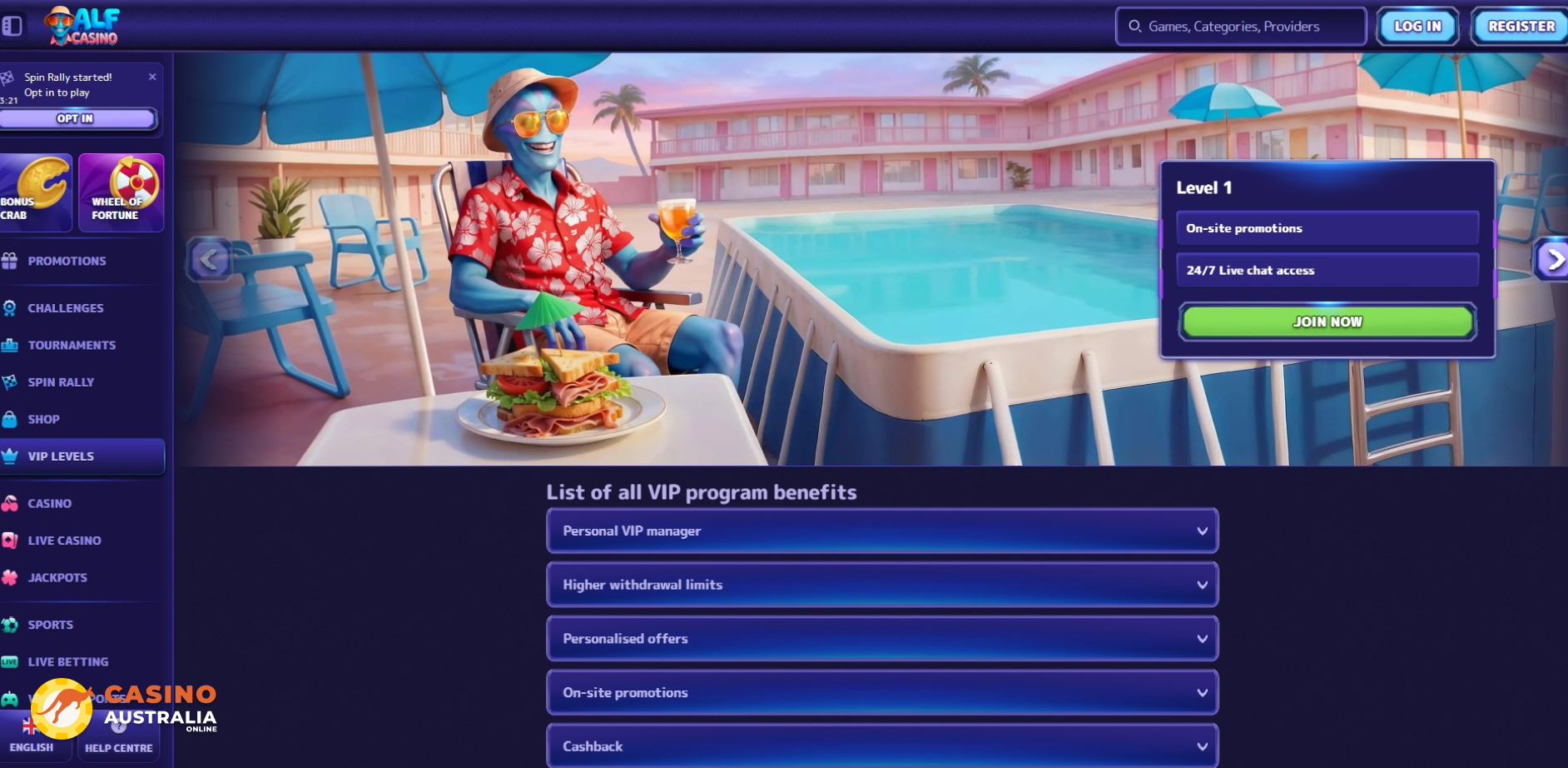 Vip Program at AlfCasino Australia