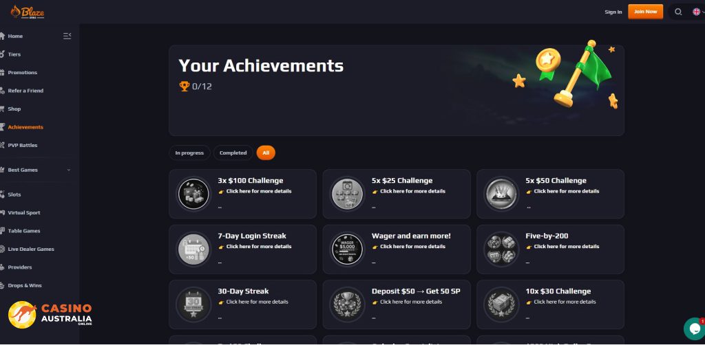 Vip Program at Blaze Spins Casino Australia