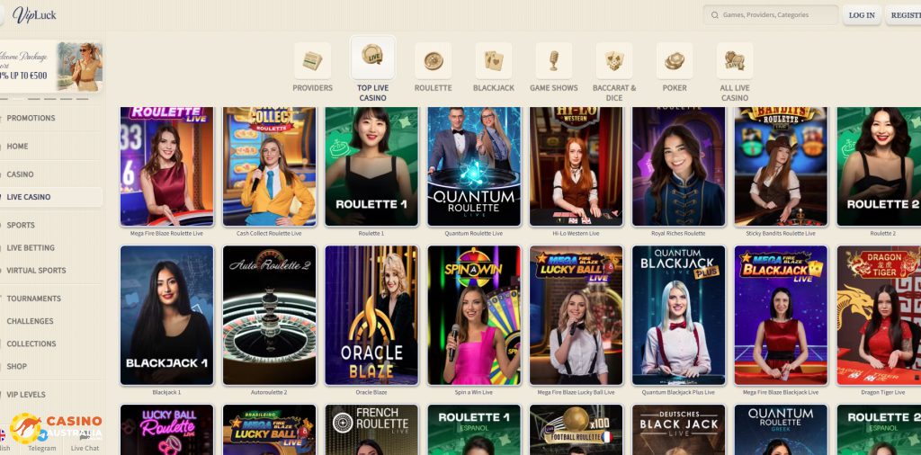 VipLuck Casino Live Games Australia