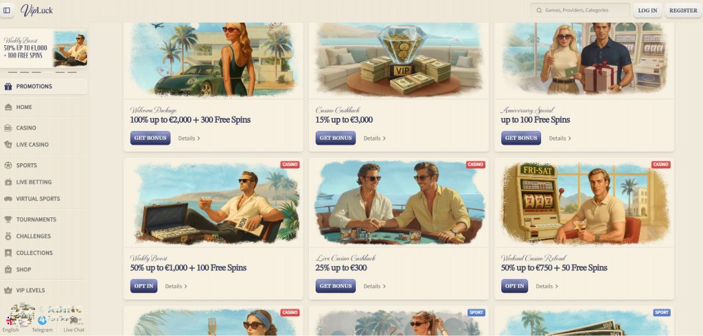 VipLuck Casino Promotions Australia