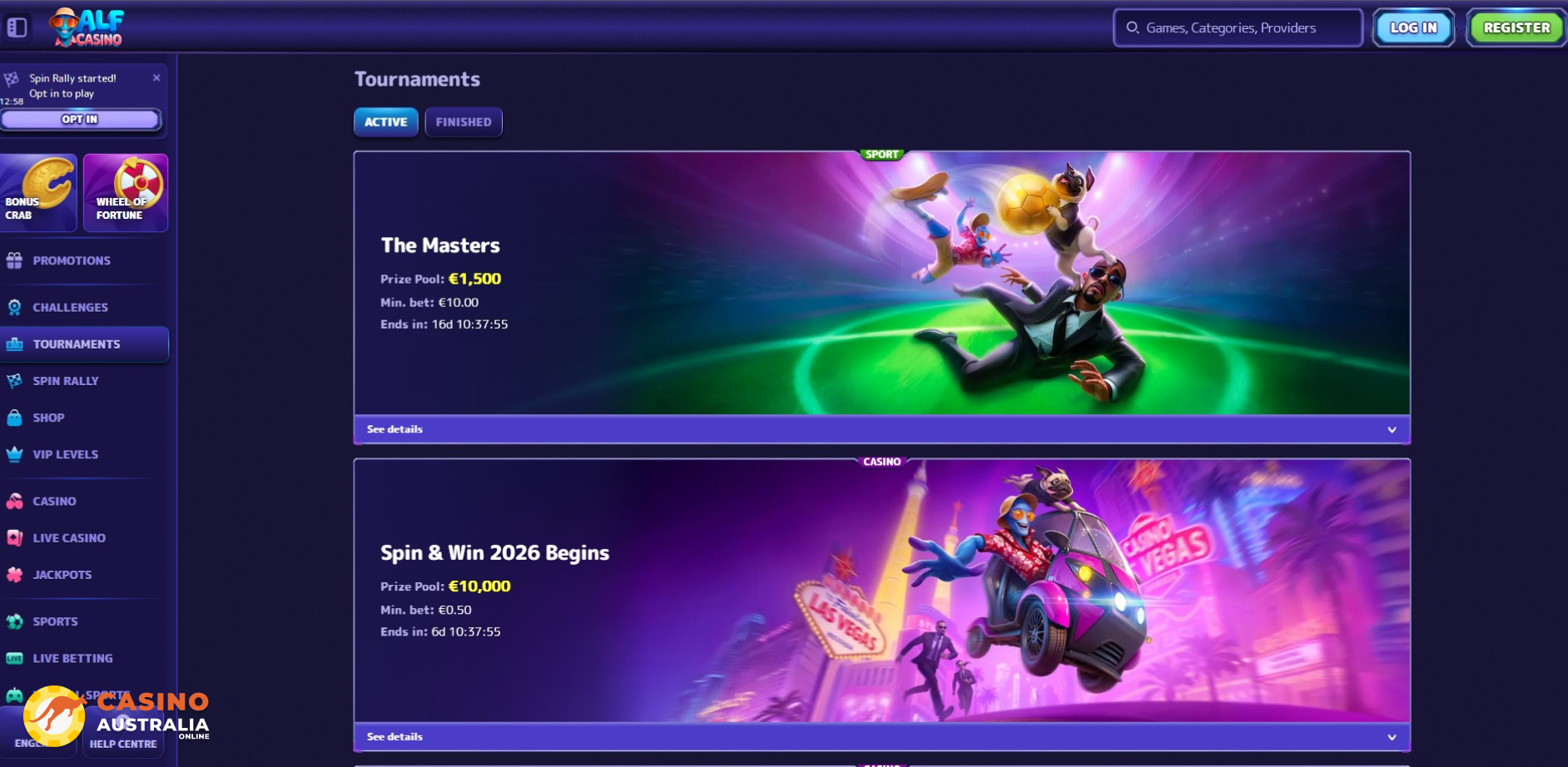 Weekly Tournaments at AlfCasino Australia