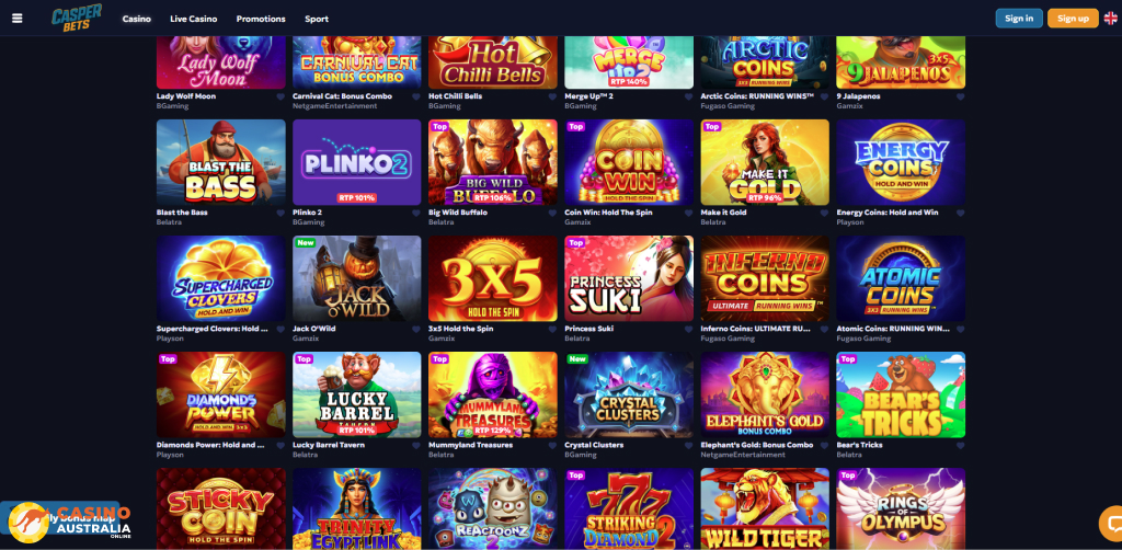 Casper Bets Casino Games Australia