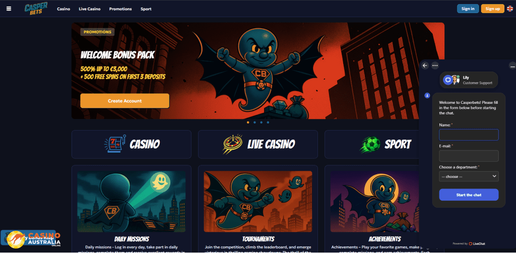 Customer Support at Casper Bets Casino Australia