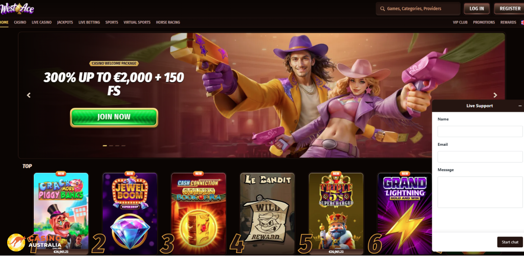 Customer Support at WestAce Casino Australia