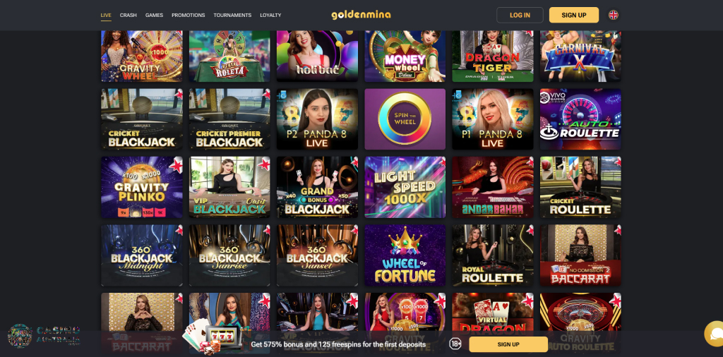 Golden Mina Casino Live Games Australia