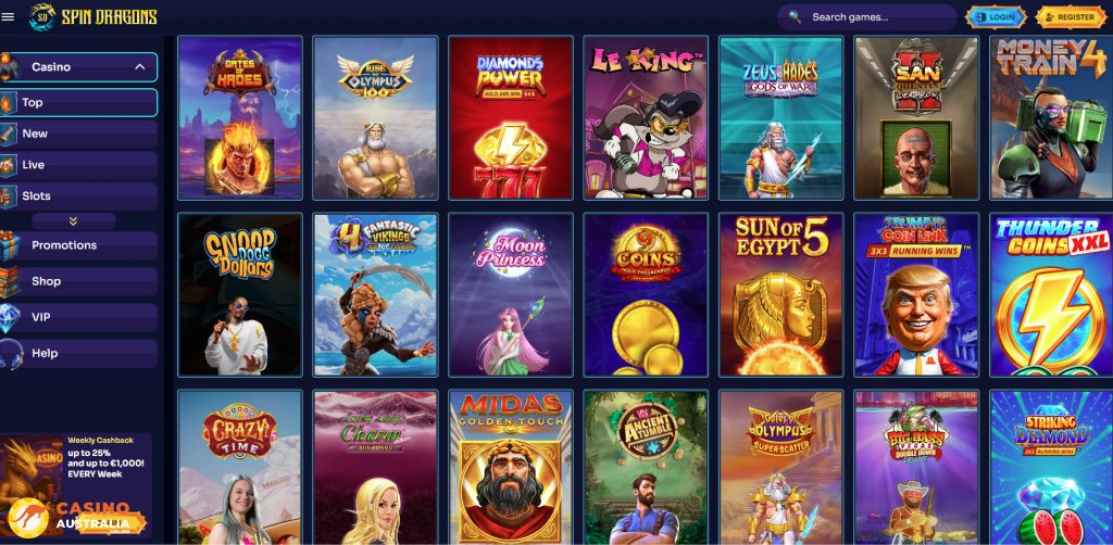 SpinDragons Casino Games Australia