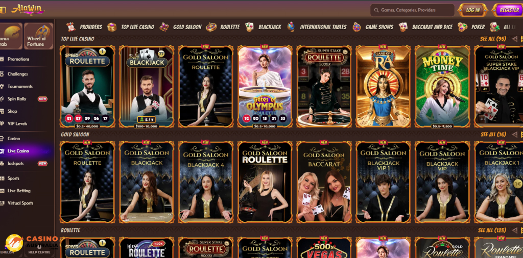 Alawin Casino Live Games Australia