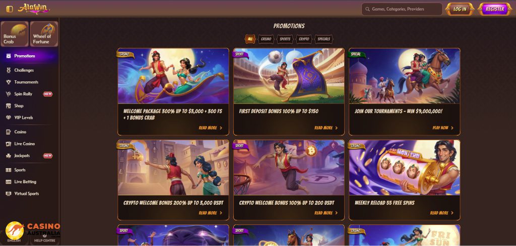 Alawin Casino Promotions Australia