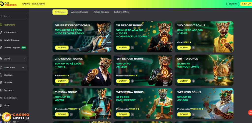 BetPrimeiro Casino Promotions Australia
