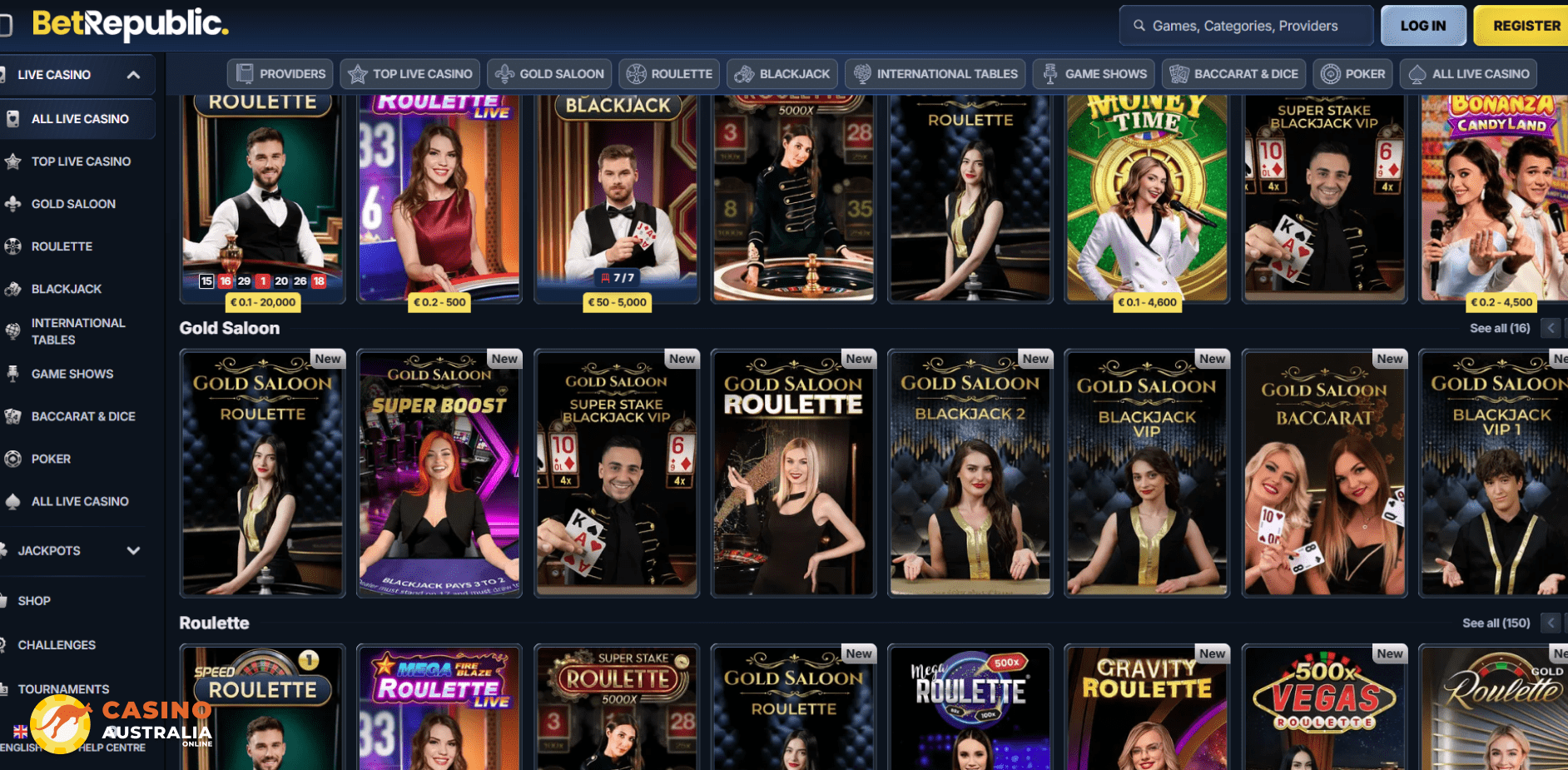 BetRepublic Casino Live Games Australia