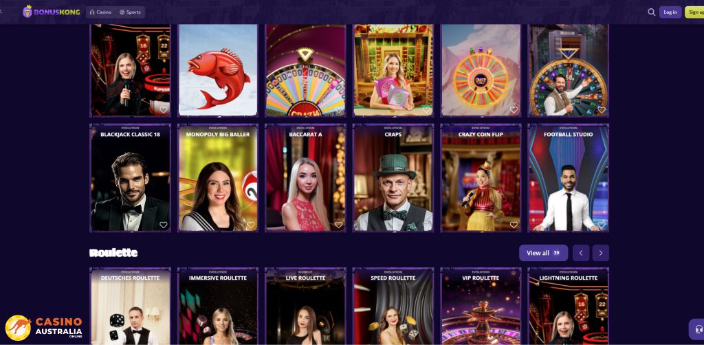 Bonus Kong Casino Live Games Australia