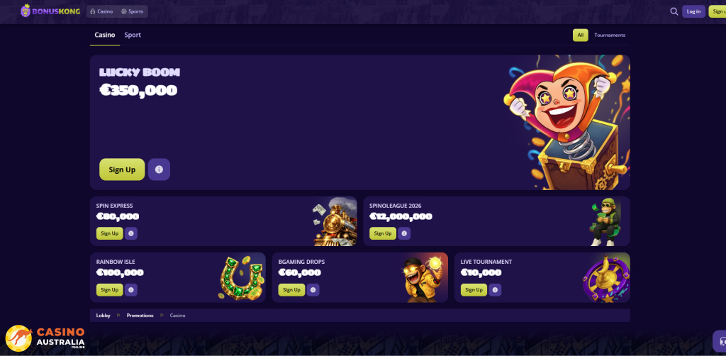 Bonus Kong Casino Promotions Australia