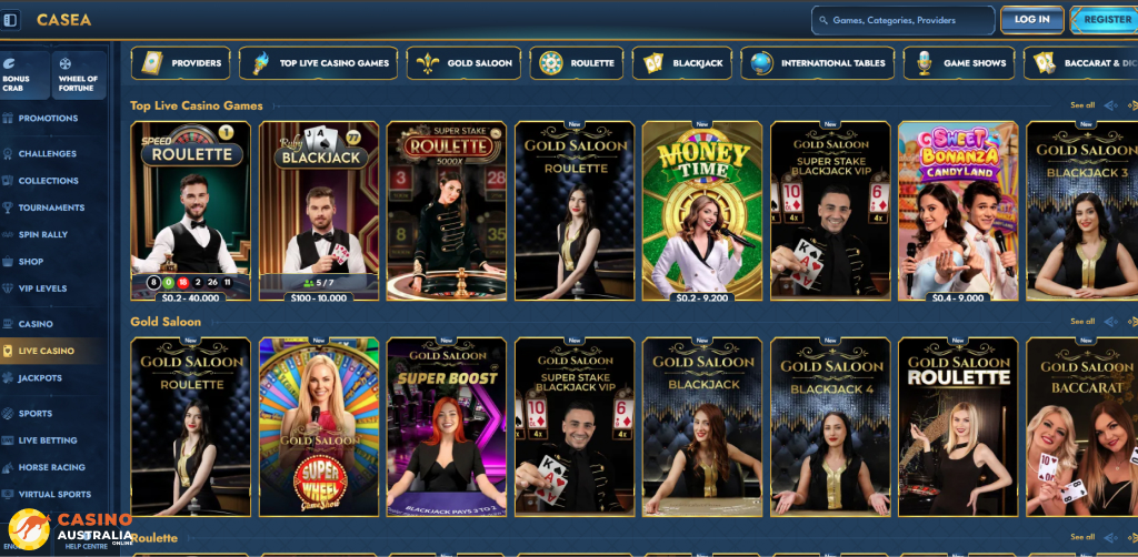 Casea Casino Live Games Australia