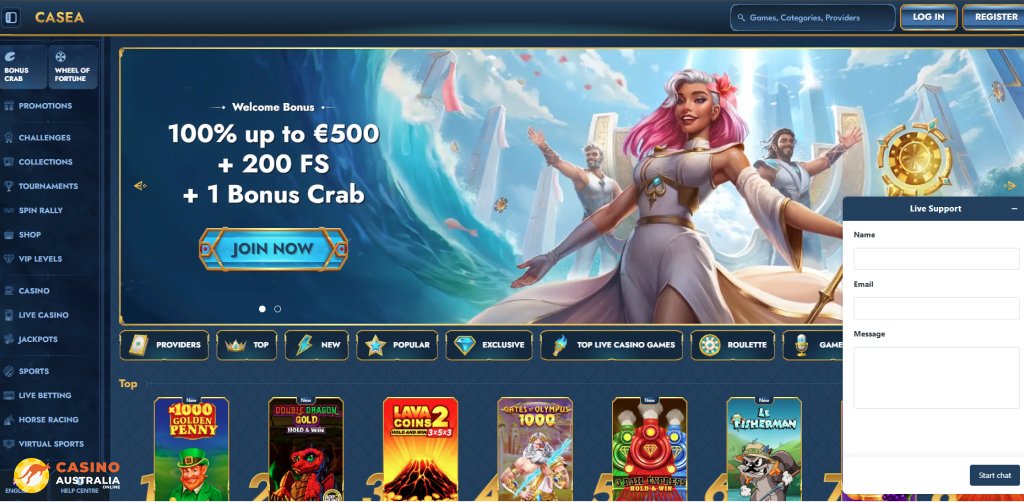 Customer Support at Casea Casino Australia