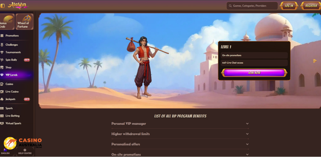 Vip Program at Alawin Casino Australia