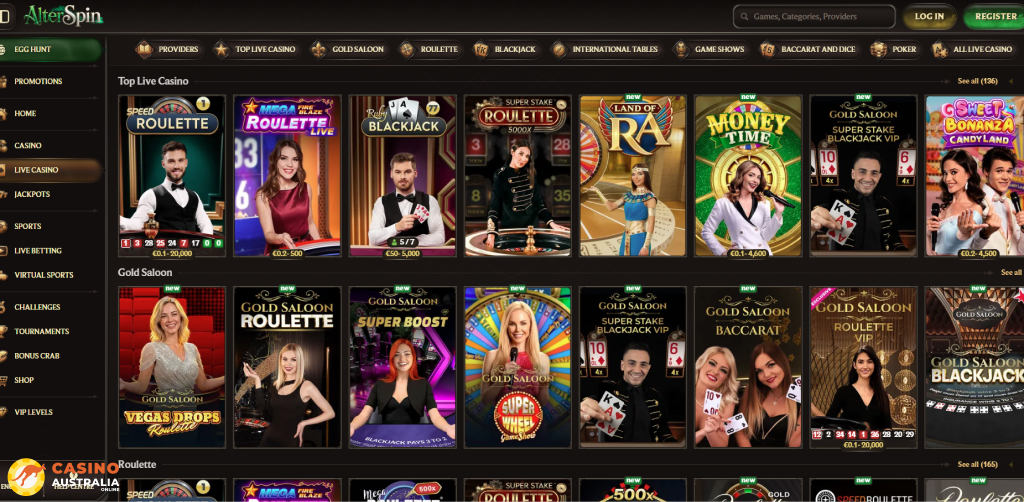 AlterSpin Casino Live Games Australia