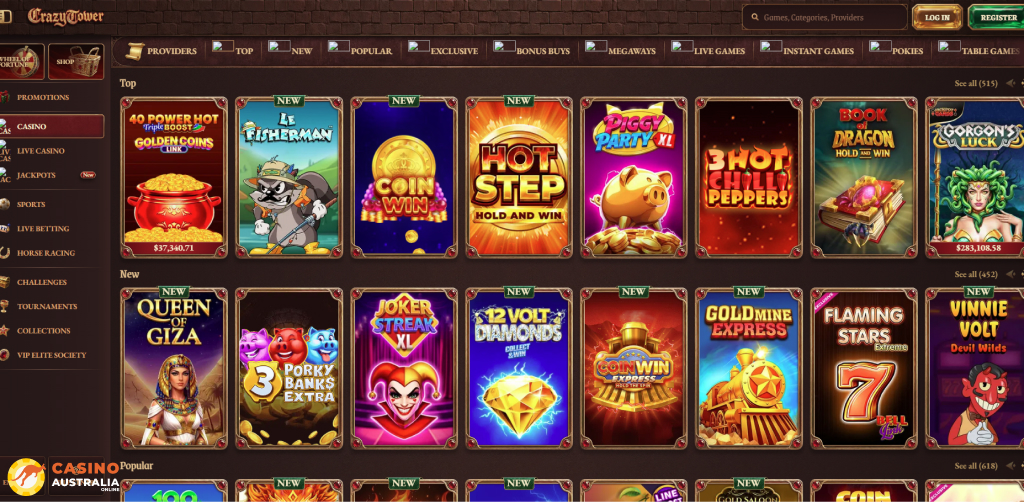 Crazy Tower Casino Games Australia