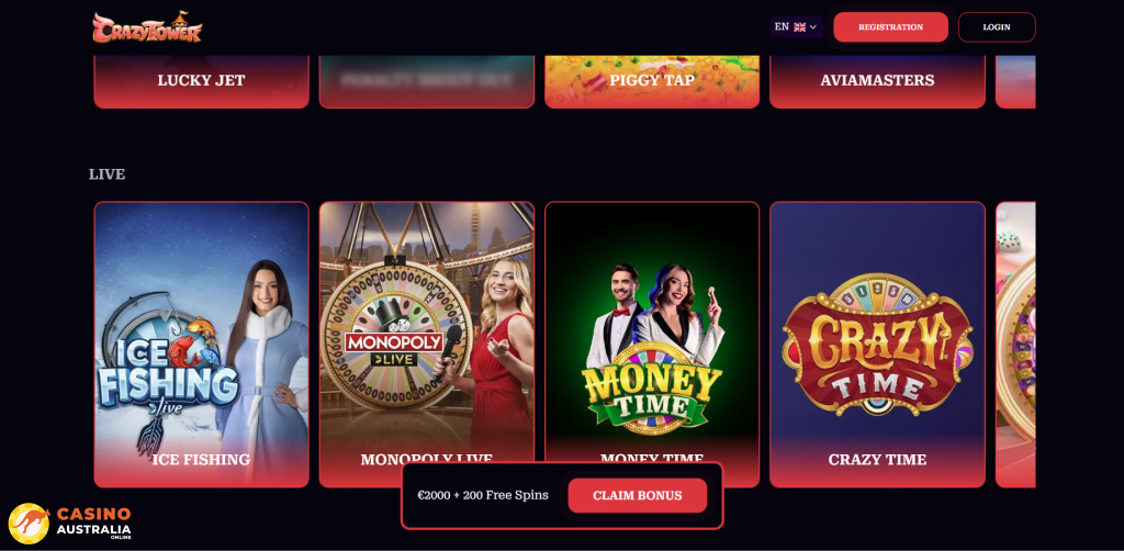 Crazy Tower Casino Live Games Australia