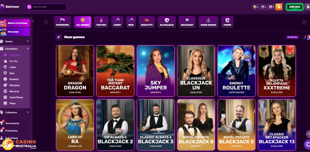 SlotRave Casino Live Games Australia