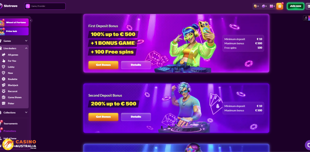 SlotRave Casino Promotions Australia