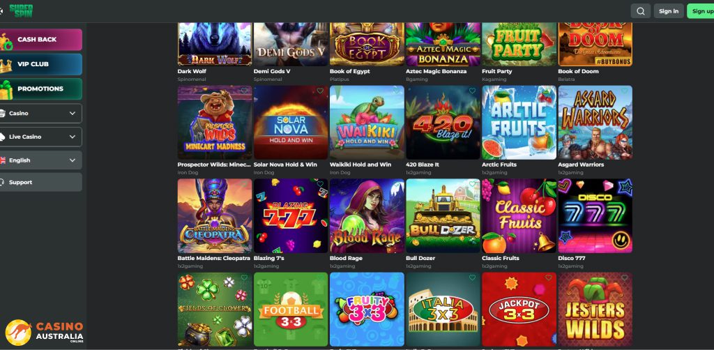 Super Spin Casino Games Australia