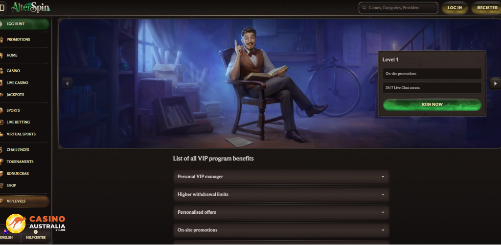 Vip Program at AlterSpin Casino Australia