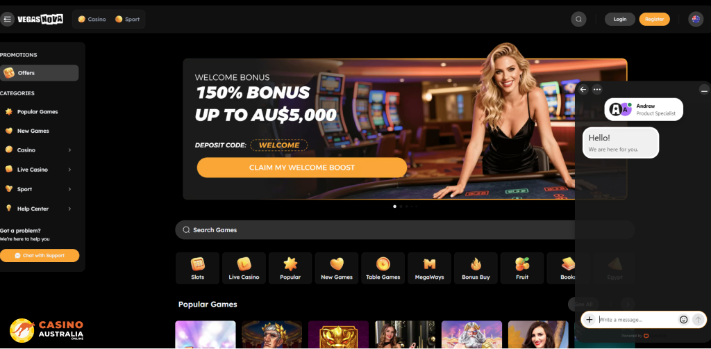 Customer Support at Vegas Nova Casino Australia