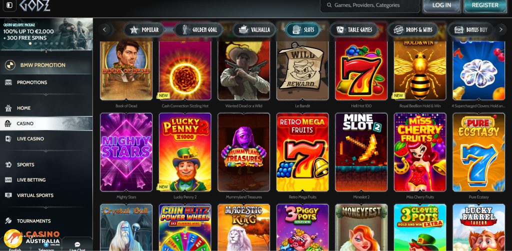Godz Casino Games Australia