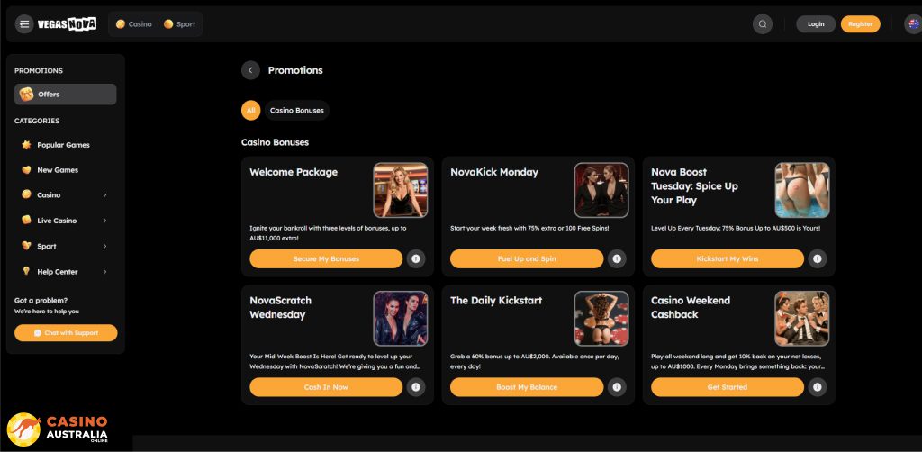 Vegas Nova Casino Promotions Australia