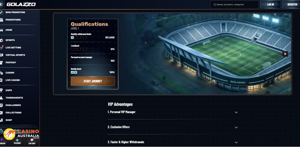 Vip Program at Golazzo Casino Australia