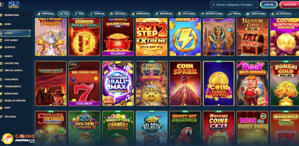 Aquaspins Casino Games Australia