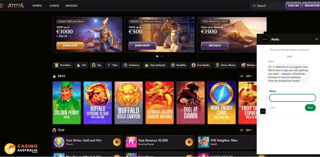 Customer Support at Atefia Casino Australia