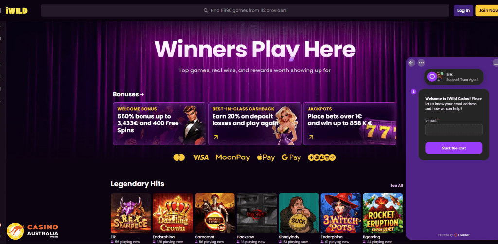 Customer Support at iWild Casino Australia
