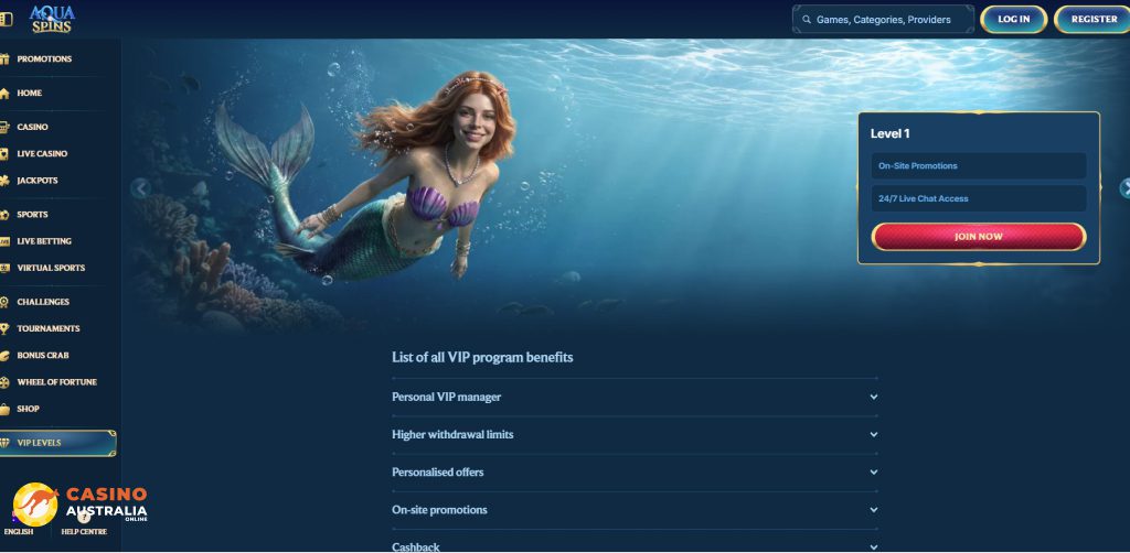 Vip Program at Aquaspins Casino Australia