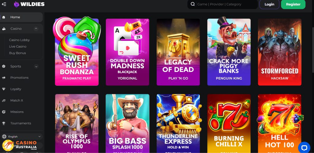 Wildies Casino Games Australia