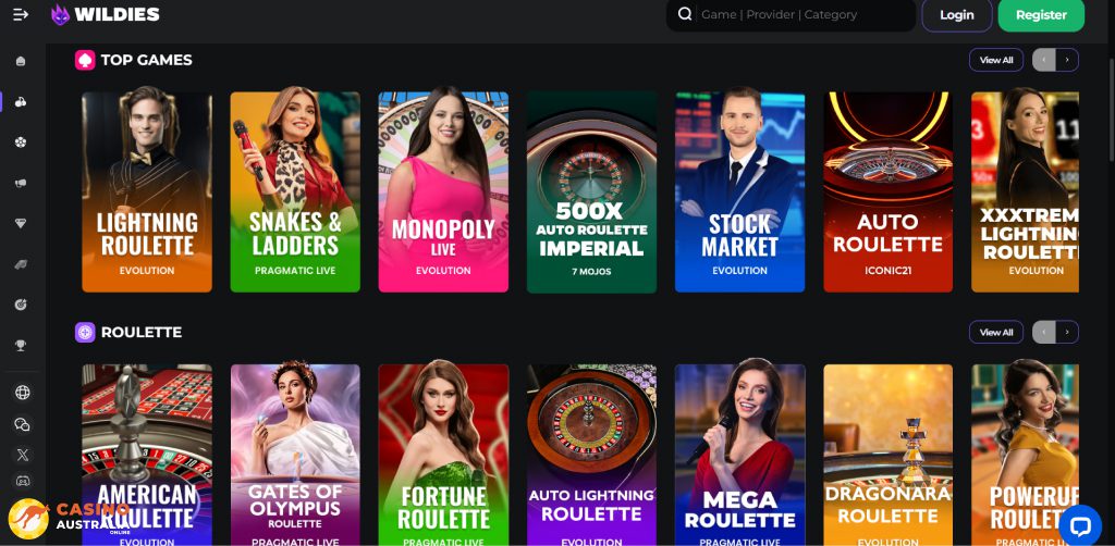 Wildies Casino Live Games Australia